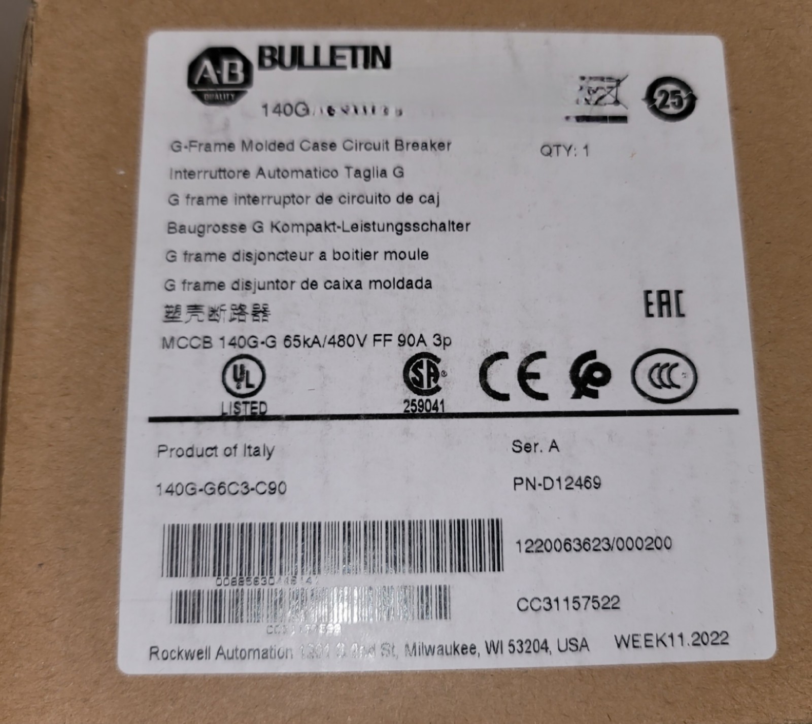 NEW IN STOCK 140G-G6C3-C90 Allen-Bradley US Seller NEW IN STOCK 140G-G6C3-C90 Allen-Bradley US Seller