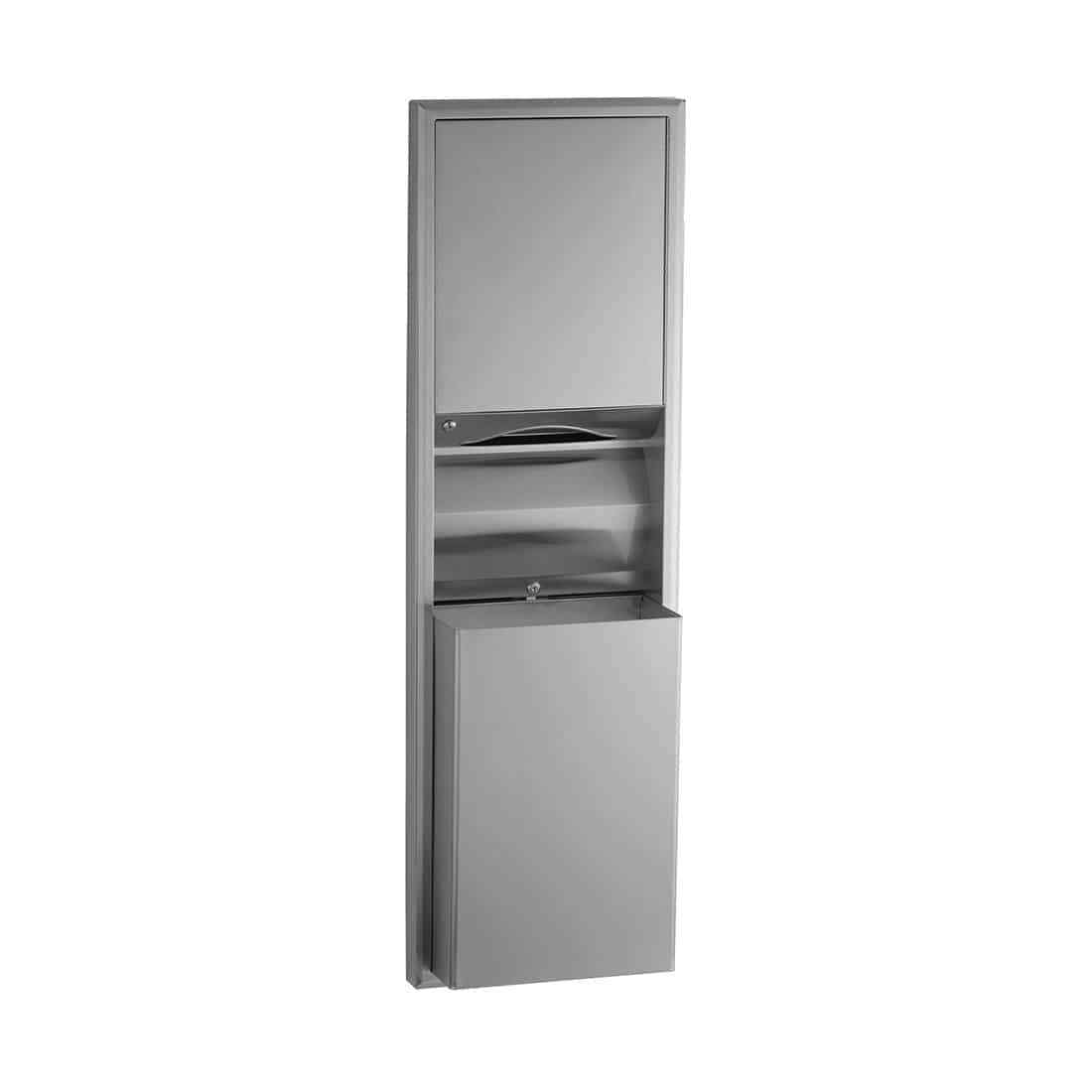 BOBRICK Classic Semi Recessed Paper Towel Dispenser And Waste Receptacle 