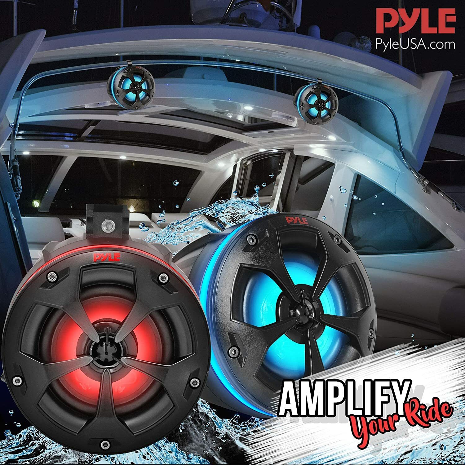 Pyle PLUTV44BTR 2-Way Dual Waterproof Off-Road Speakers 800 Watts w/ RGB Lights Pyle PLUTV44BTR 2-Way Dual Waterproof Off-Road Speakers 800 Watts w/ RGB Lights