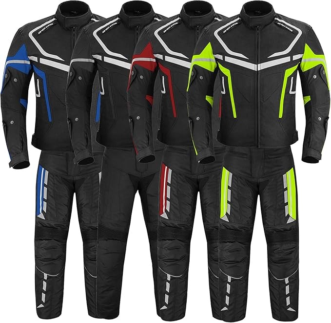 Mens Motorbike Suit Motorcycle Racing CE Armoured Waterproof Jacket Trouser
