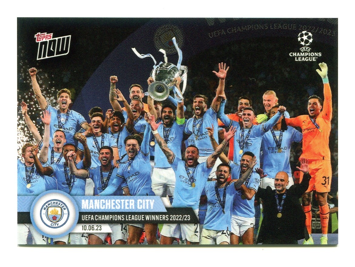 2022-23 Topps Now Manchester City UEFA Champions League Winner UCL #117 2022-23 Topps Now Manchester City UEFA Champions League Winner UCL #117