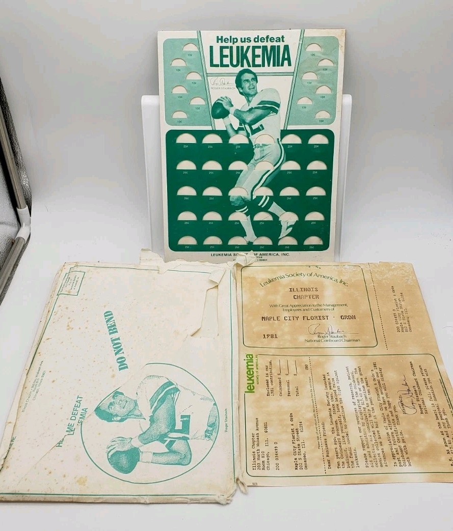 RARE VINTAGE NFL / MARCH OF FIMES ADVERTISING CARDBOARD COUNTEROP STORE DISPLAY 