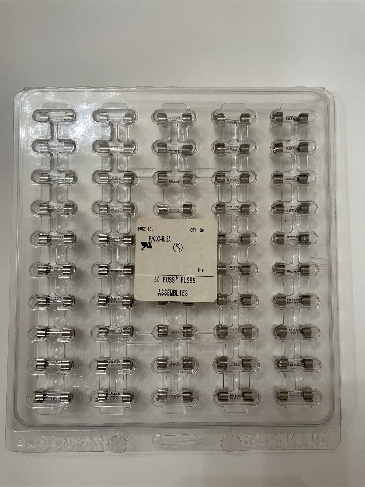 GDC-6.3A Time Delay 6.3A Slow Blow Acting Fuses (50pc)  Bussmann