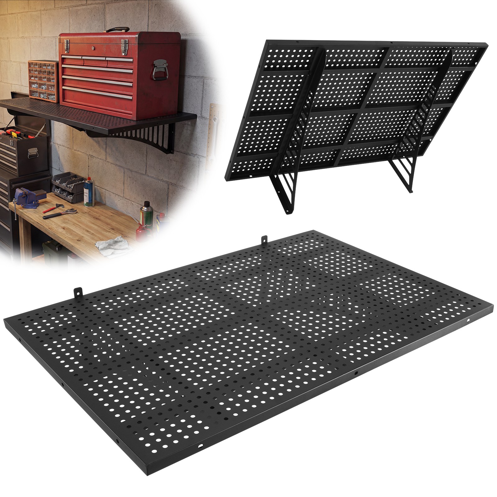 2/4-Pack 1.64x4ft/2x3ft Heavy Duty Garage Wall Shelving Garage Wall Shelf