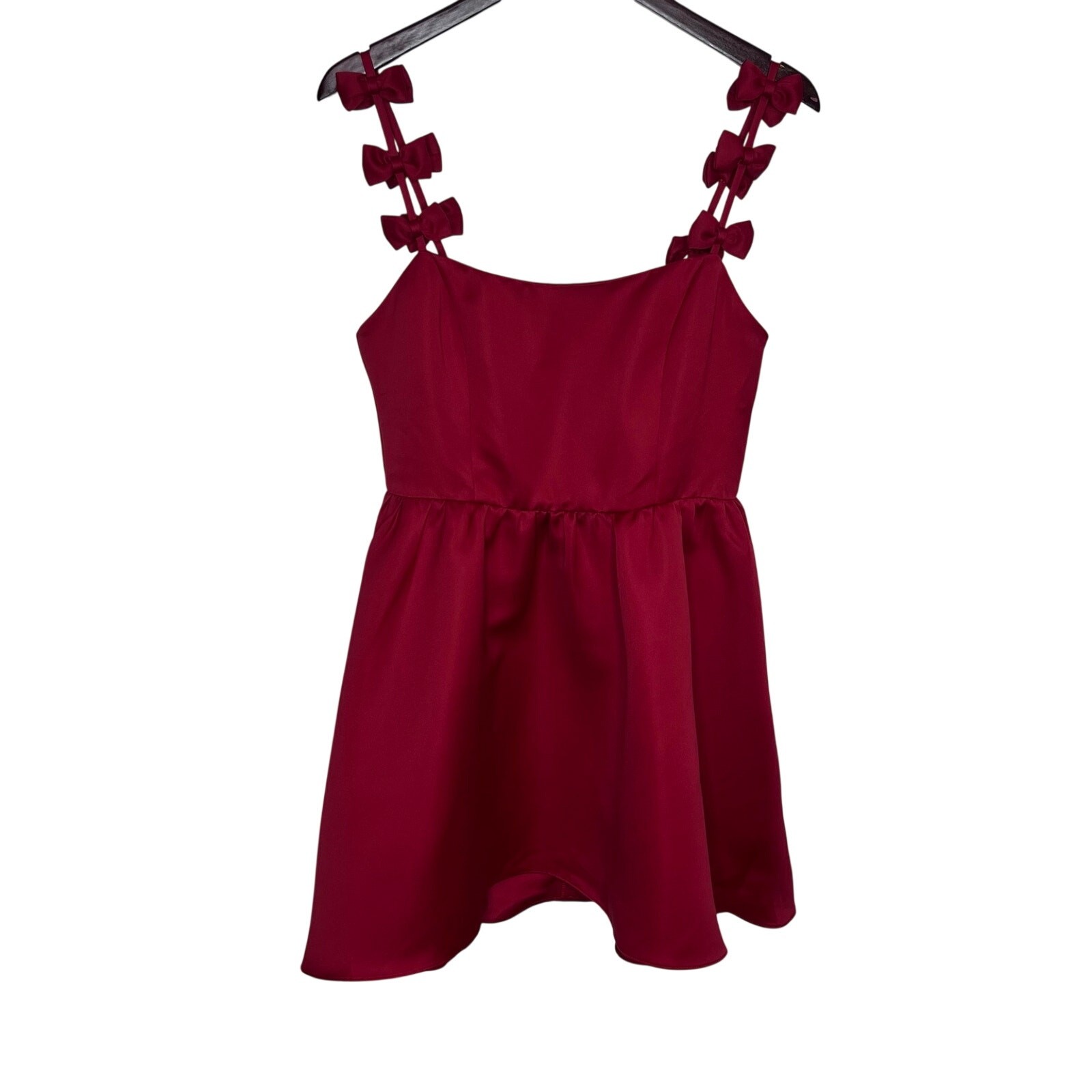 Elliatt Enchantment Dress Red Bow Strap Fit Flare Mini Party Cocktail NWT M FLAW