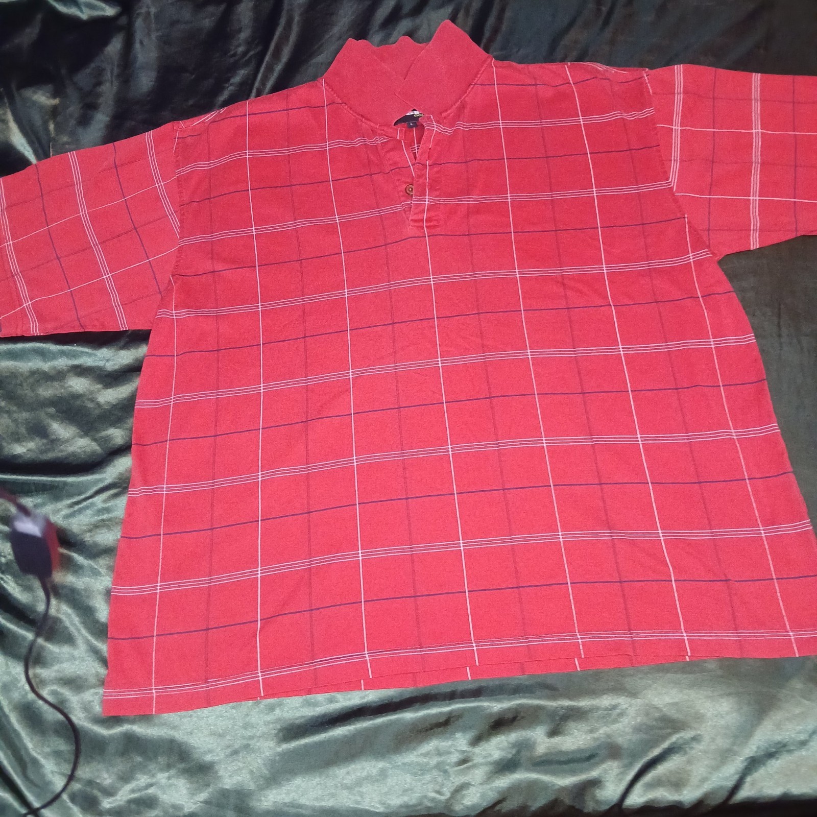 Bolle Golf Mens Polo Shirt Red Plaid Short Sleeve Size L Bolle Golf Mens Polo Shirt Red Plaid Short Sleeve Size L