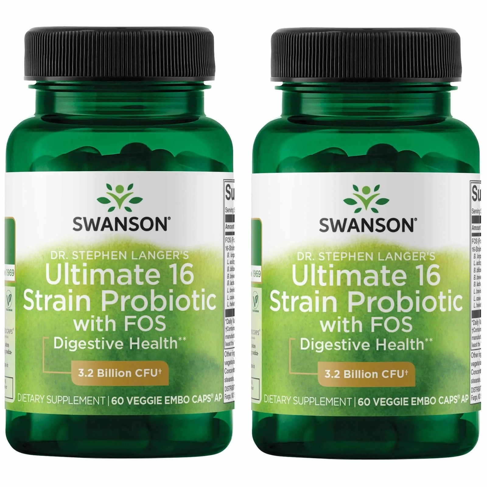 Swanson Dr. Stephen Langer\'s 16-Strain Probiotic with 60 Count (Pack of 2) 