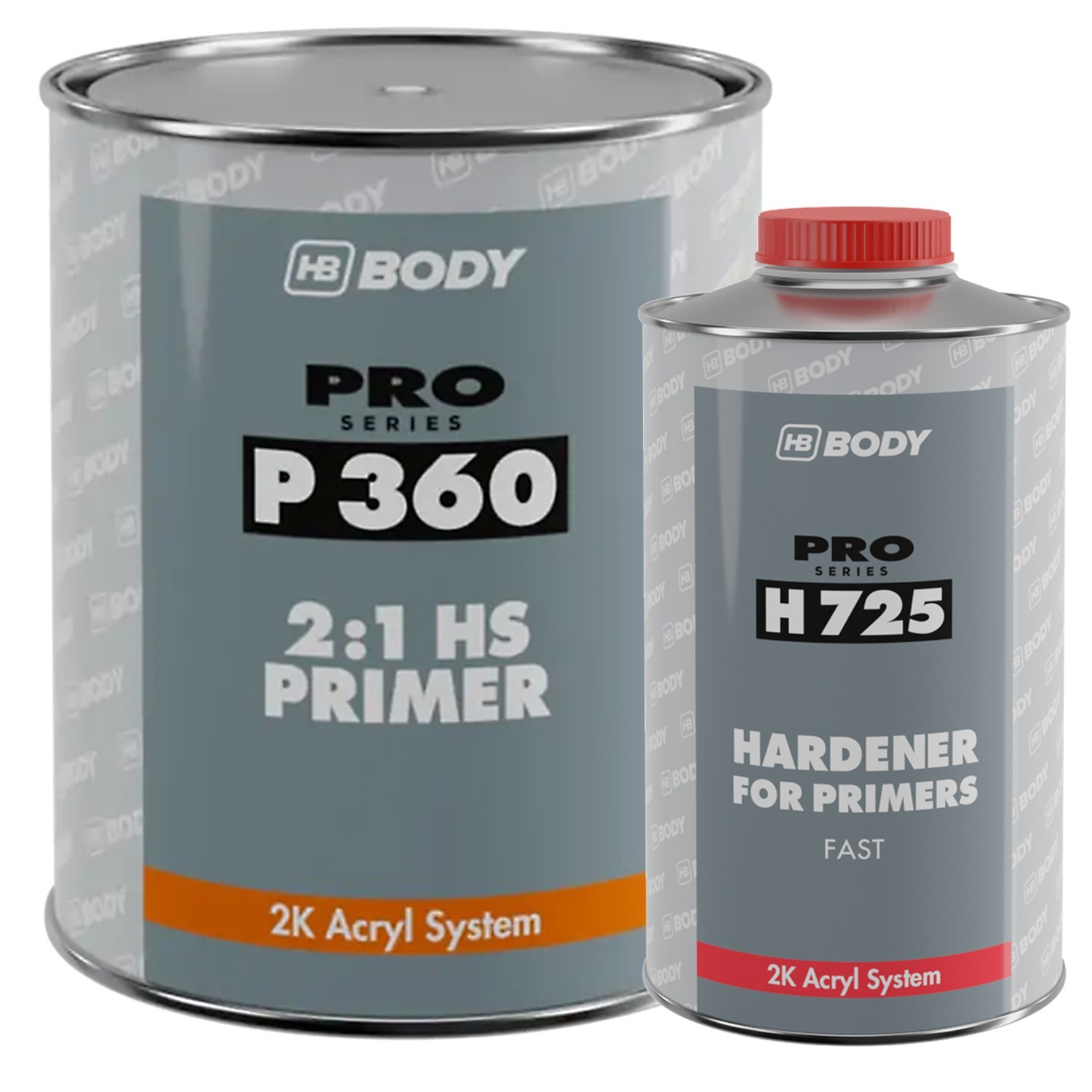 HB BODY HB-P360-G 2:1 GREY PRIMER GAL. & HB-H725 1 LT. HARDENER KIT-FREE SHIP
