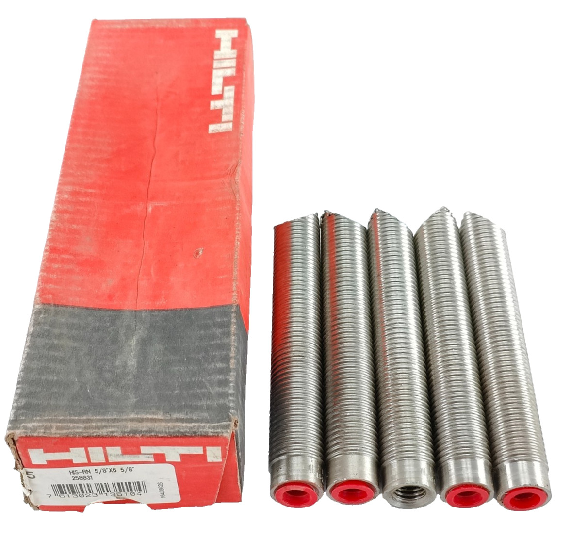NEW LOT OF 5 HILTI STAINLESS Internally Threaded Sleeve HIS-RN 5/8″ x  6-5/8