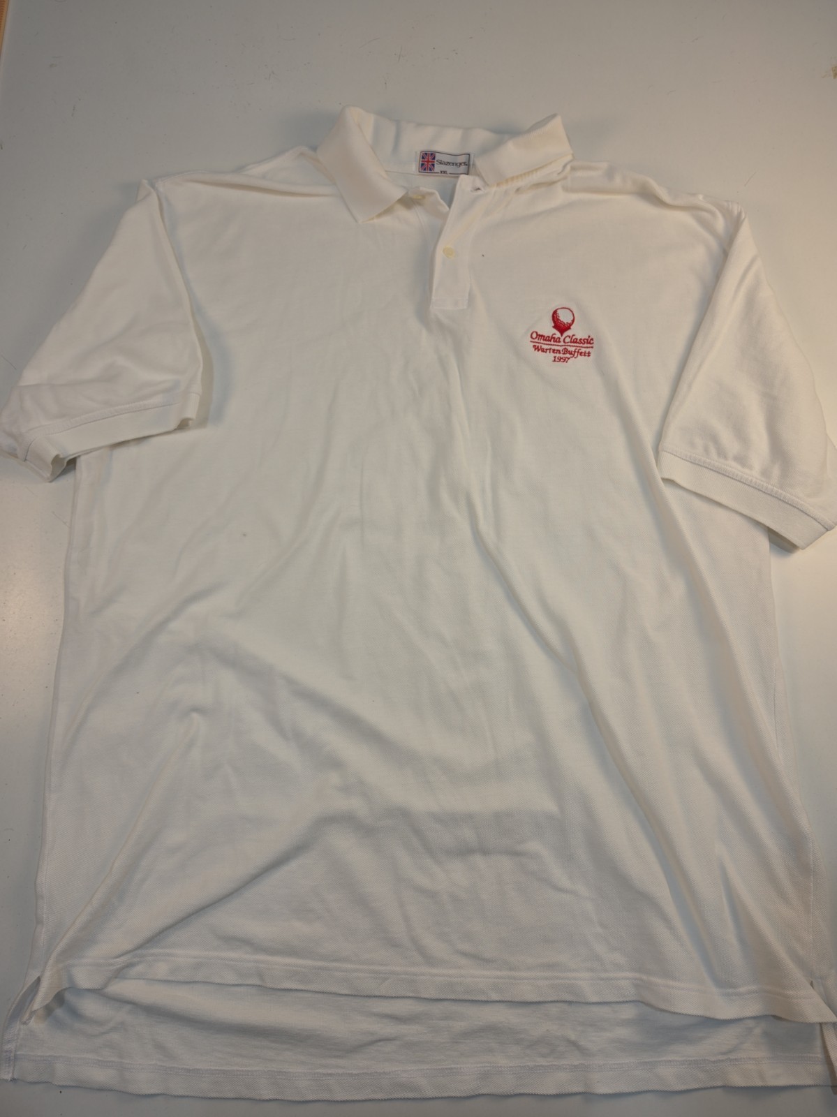 Vintage Slazenger Golf Men\'s Polo Shirt Short Sleeve White Athletic Golf Size 2X Vintage Slazenger Golf Men\'s Polo Shirt Short Sleeve White Athletic Golf Size 2X