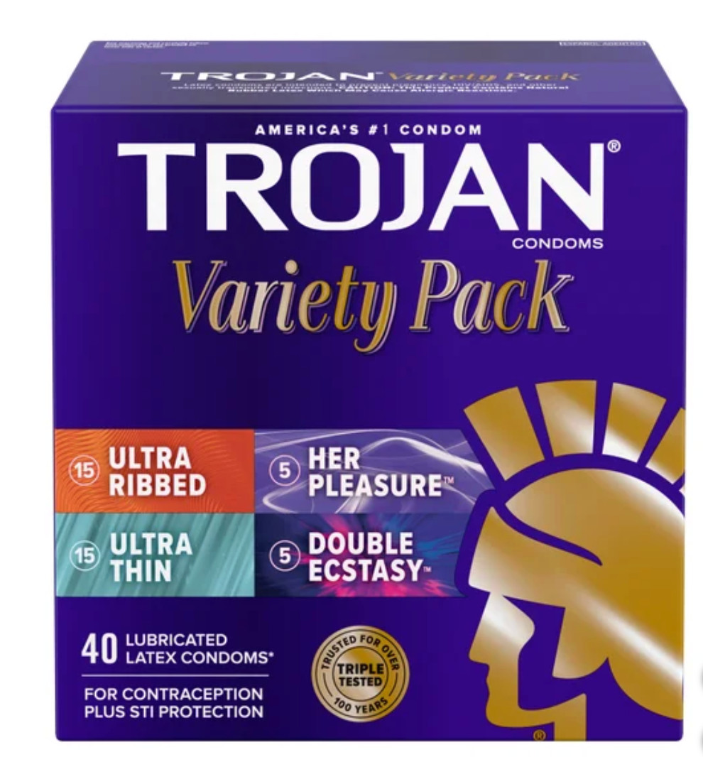 Trojan Variety Pack Condoms Lubricated Latex 40 Count Pleasure Pack EX 05/28