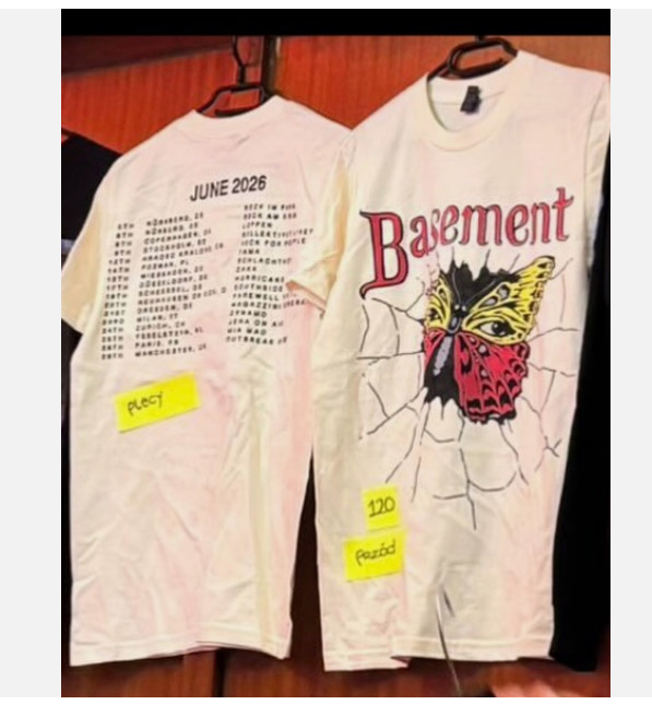 Basement Band Concert Tour T Shirt, reprint, 2 Sided