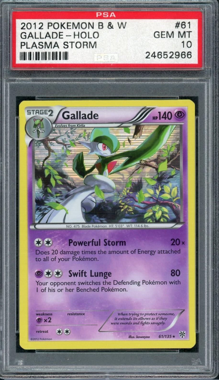 2012 Pokemon Black & White Plasma Storm Gallade Holo #61 PSA 10