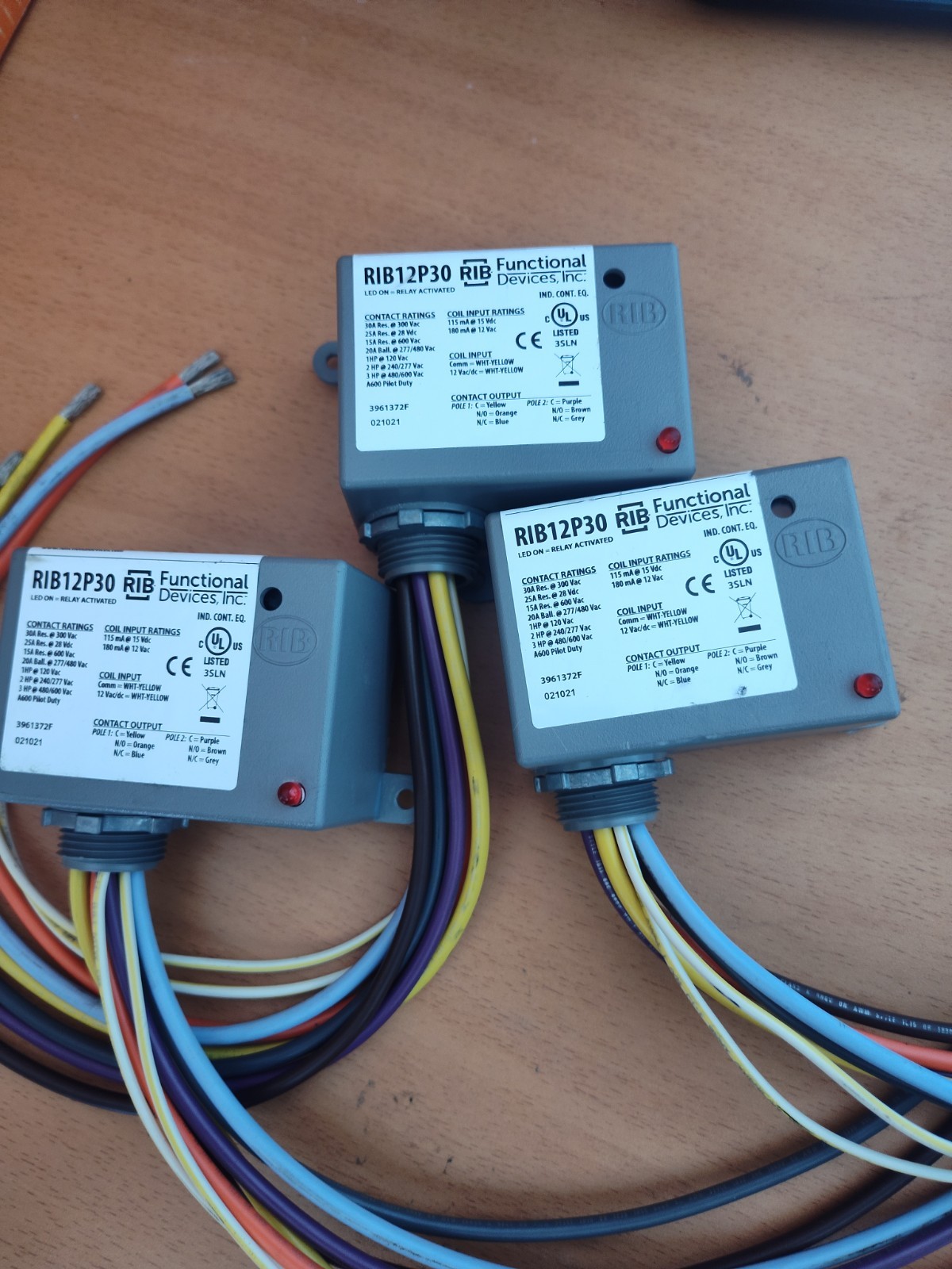 3 lot of Functional Devices RIB12P30 Enclosed Relay 30A DPDT 12Vac/dc 3 lot of Functional Devices RIB12P30 Enclosed Relay 30A DPDT 12Vac/dc