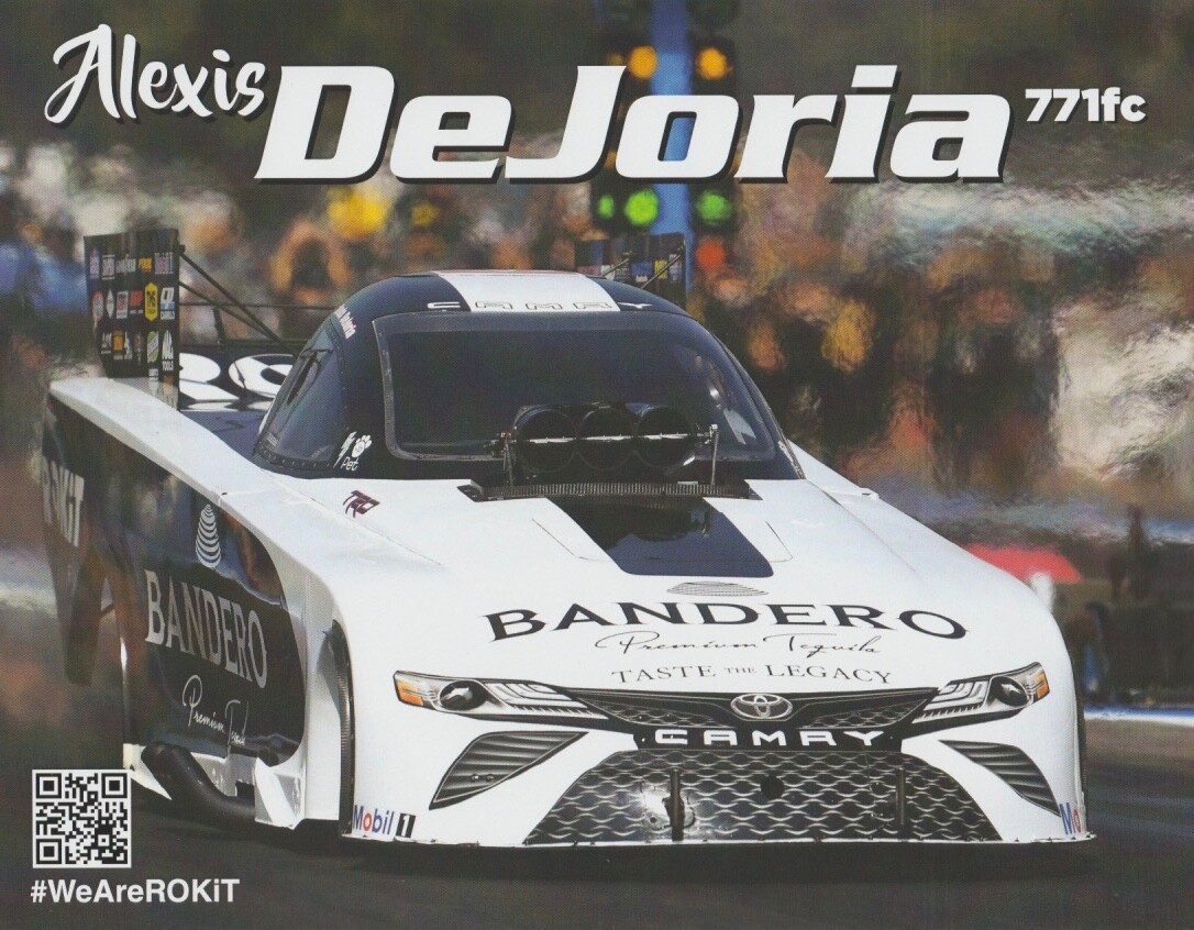 2021 Alexis DeJoria Bandero Rokit Toyota Camry Funny Car NHRA Hero Card