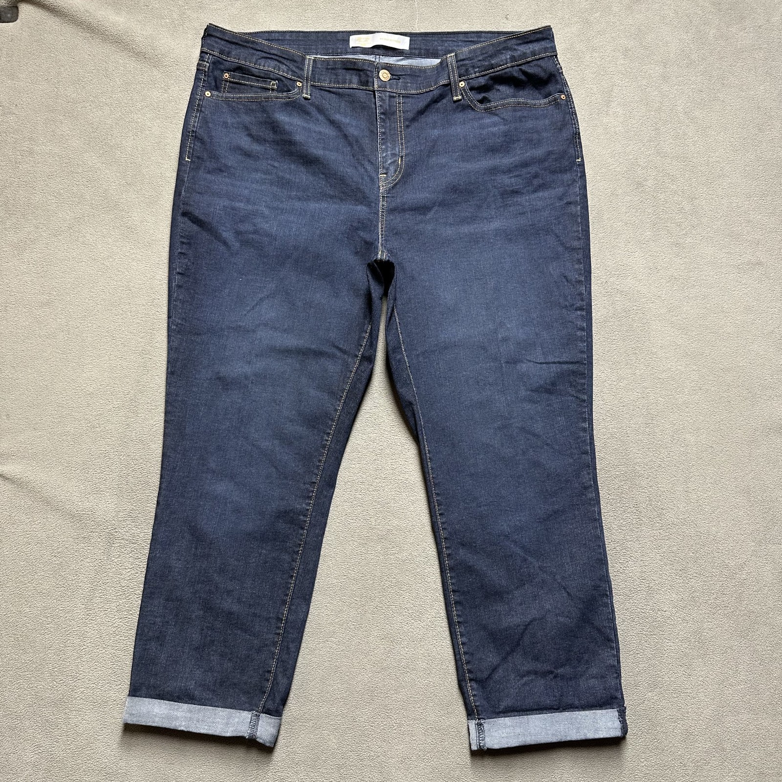 Levi Strauss Signature Gold Jeans Womens 20 Blue Denim Mid Rise Boyfriend Cuffed