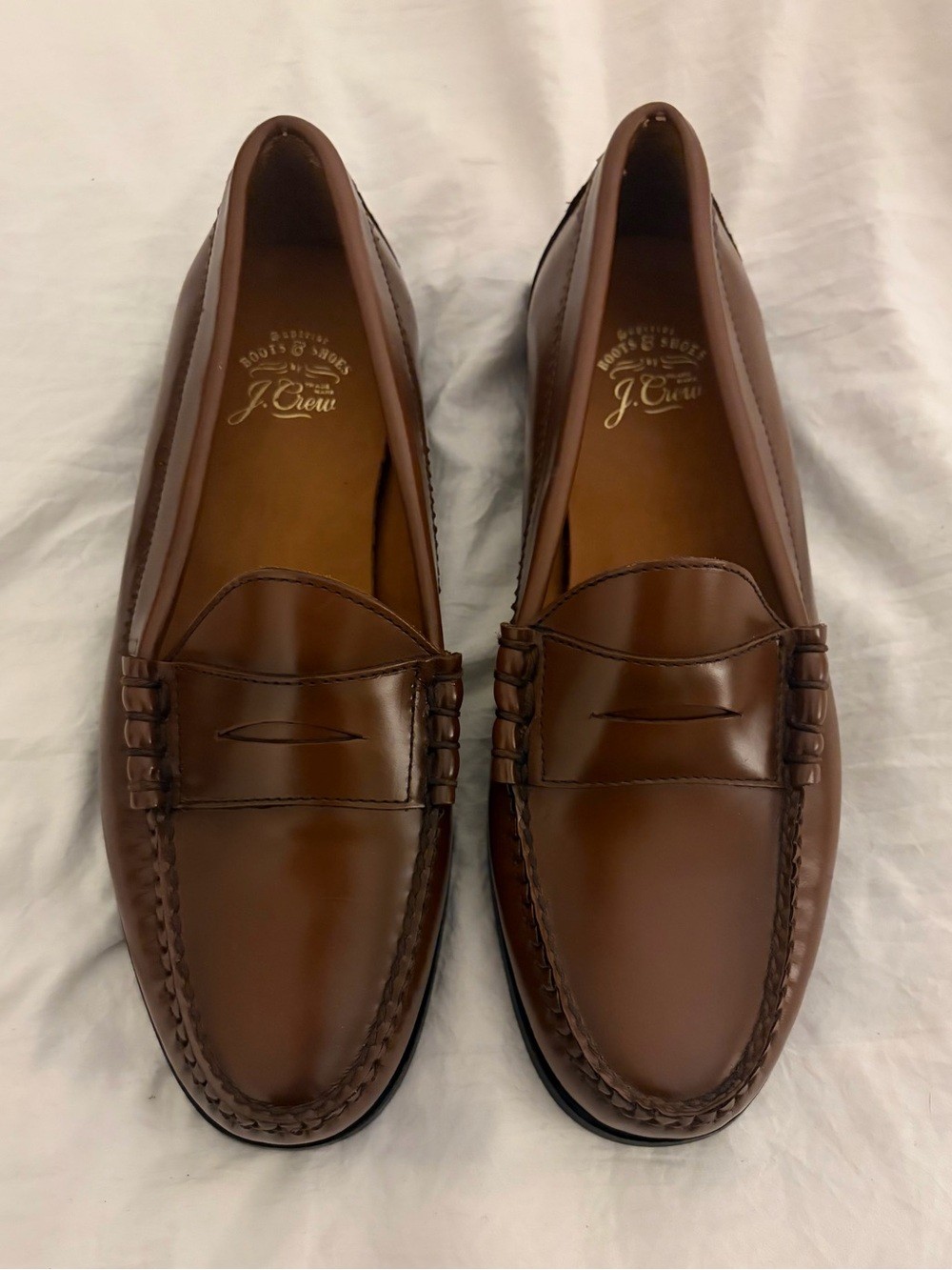 J. Crew Men’s Brown Leather Camden Loafers Size 8 NWOT