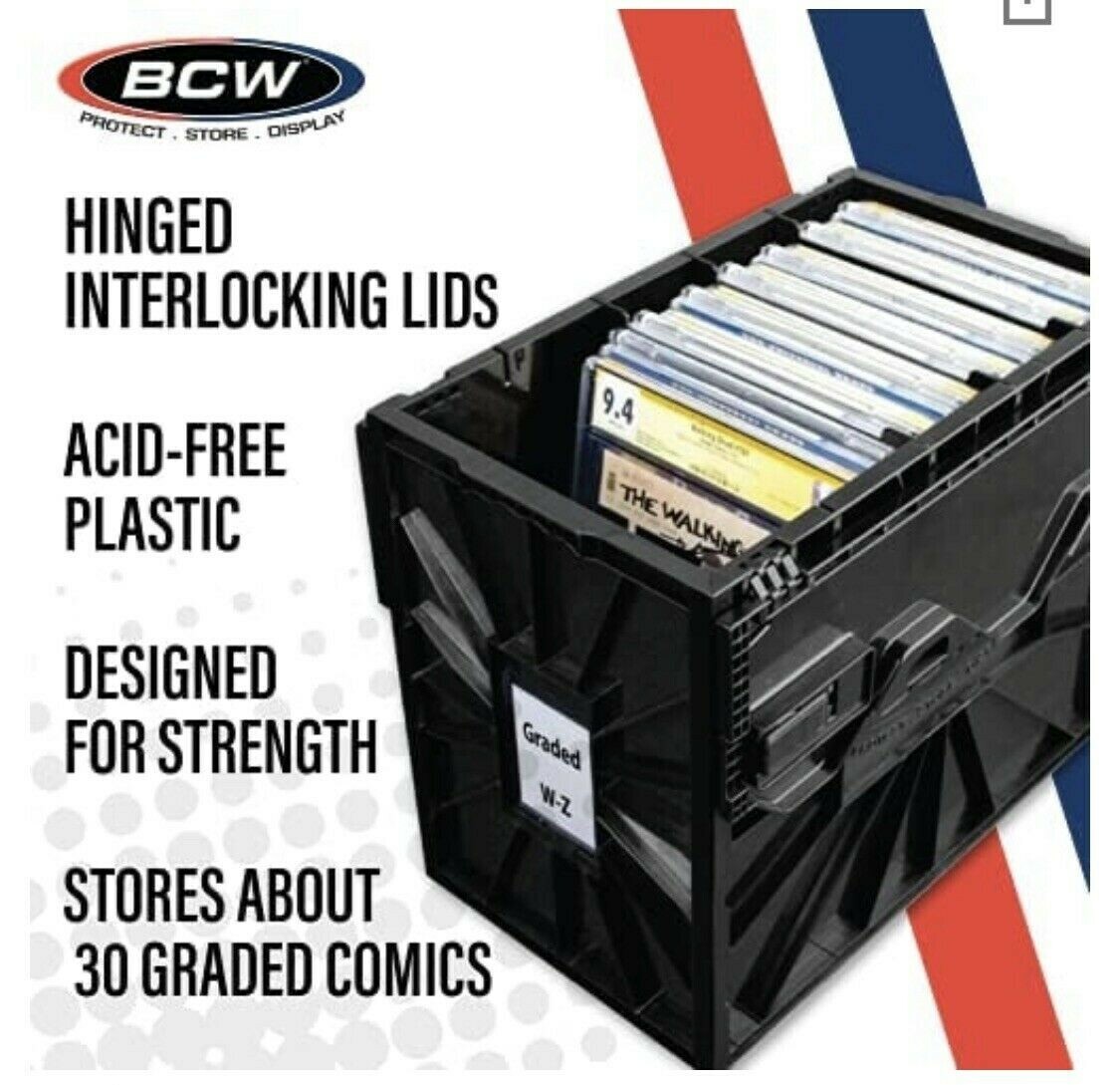 BCW Graded Certified Comic Book Storage Plastic Bin Stackable Box Heavy Duty CGC BCW Graded Certified Comic Book Storage Plastic Bin Stackable Box Heavy Duty CGC