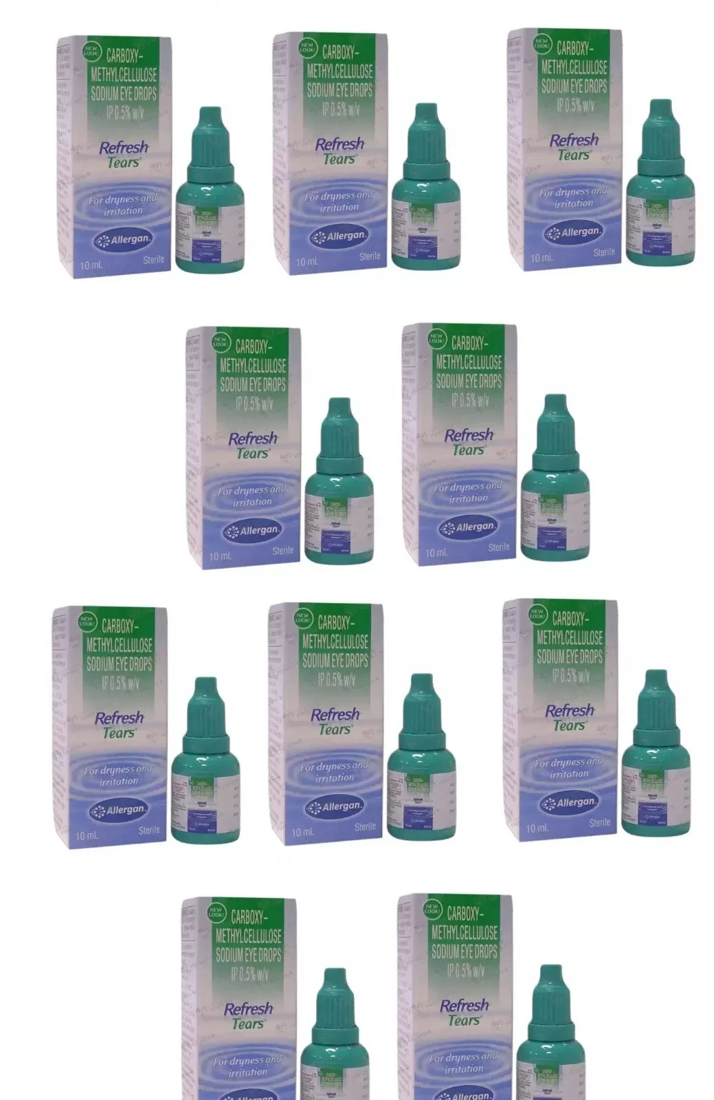 Refresh Tears Lubricant Eye Drops 10×10 ml Dryness & Irritation  2027