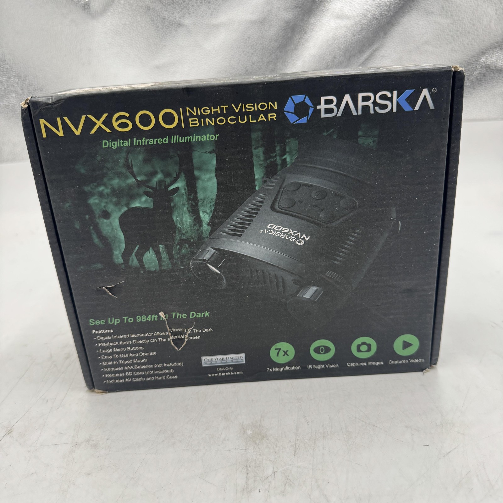 BARSKA NVX600 Night Vision Digital Binoculars & Case 7X Magnification, 2X Zoom BARSKA NVX600 Night Vision Digital Binoculars & Case 7X Magnification, 2X Zoom
