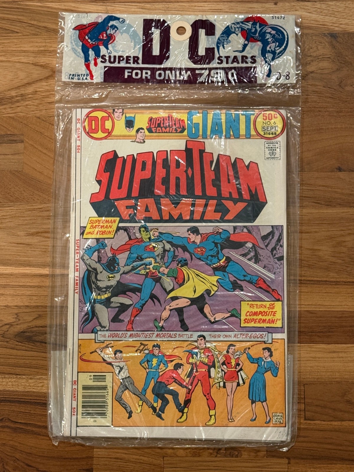 1976 DC Super Stars Pack D-8 Super-Team Family #6 Flash #243 Shazam Batma SEALED 1976 DC Super Stars Pack D-8 Super-Team Family #6 Flash #243 Shazam Batma SEALED