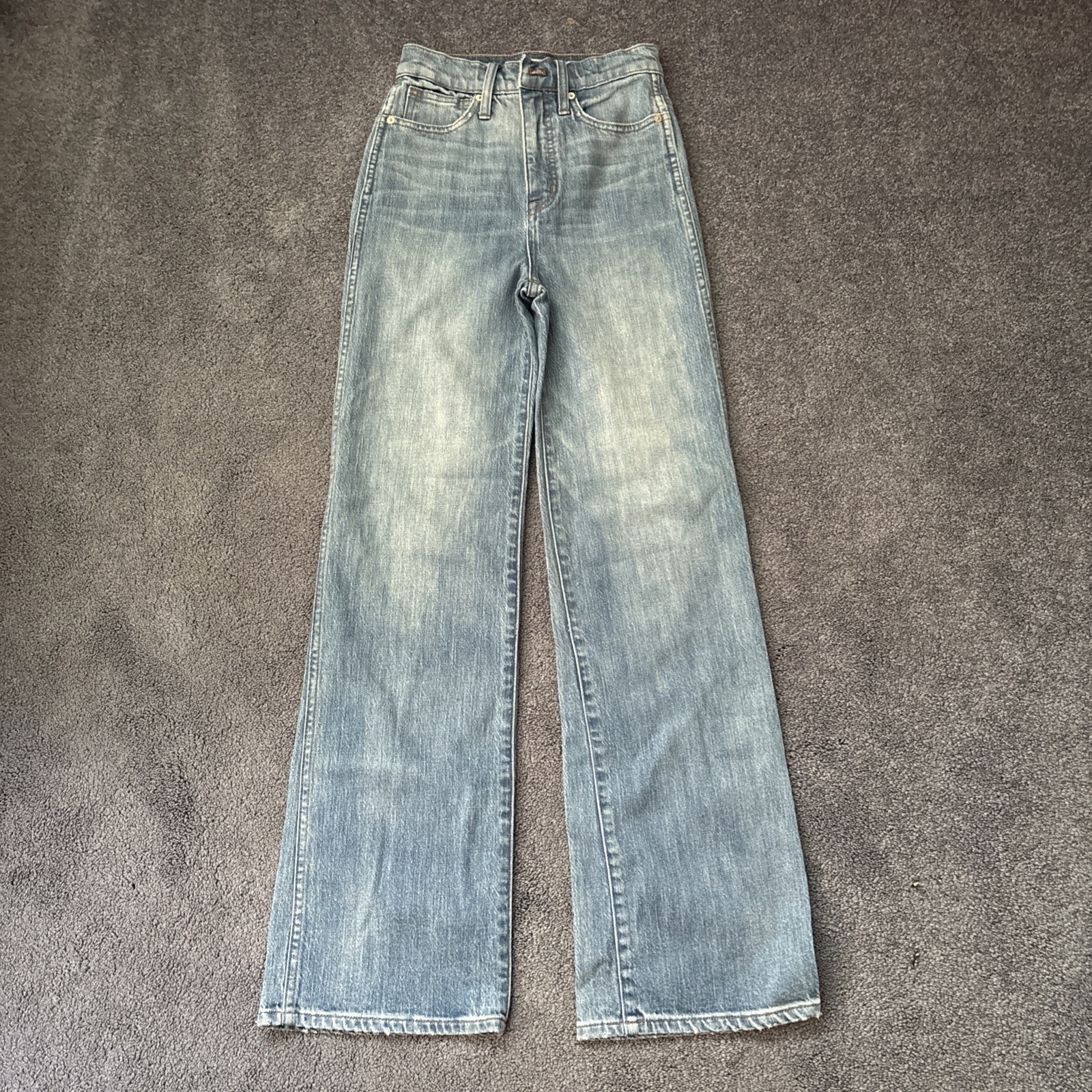 Womens 25 Madewell Jeans 11th High-Rise Flair Denim Blue Pockets Button