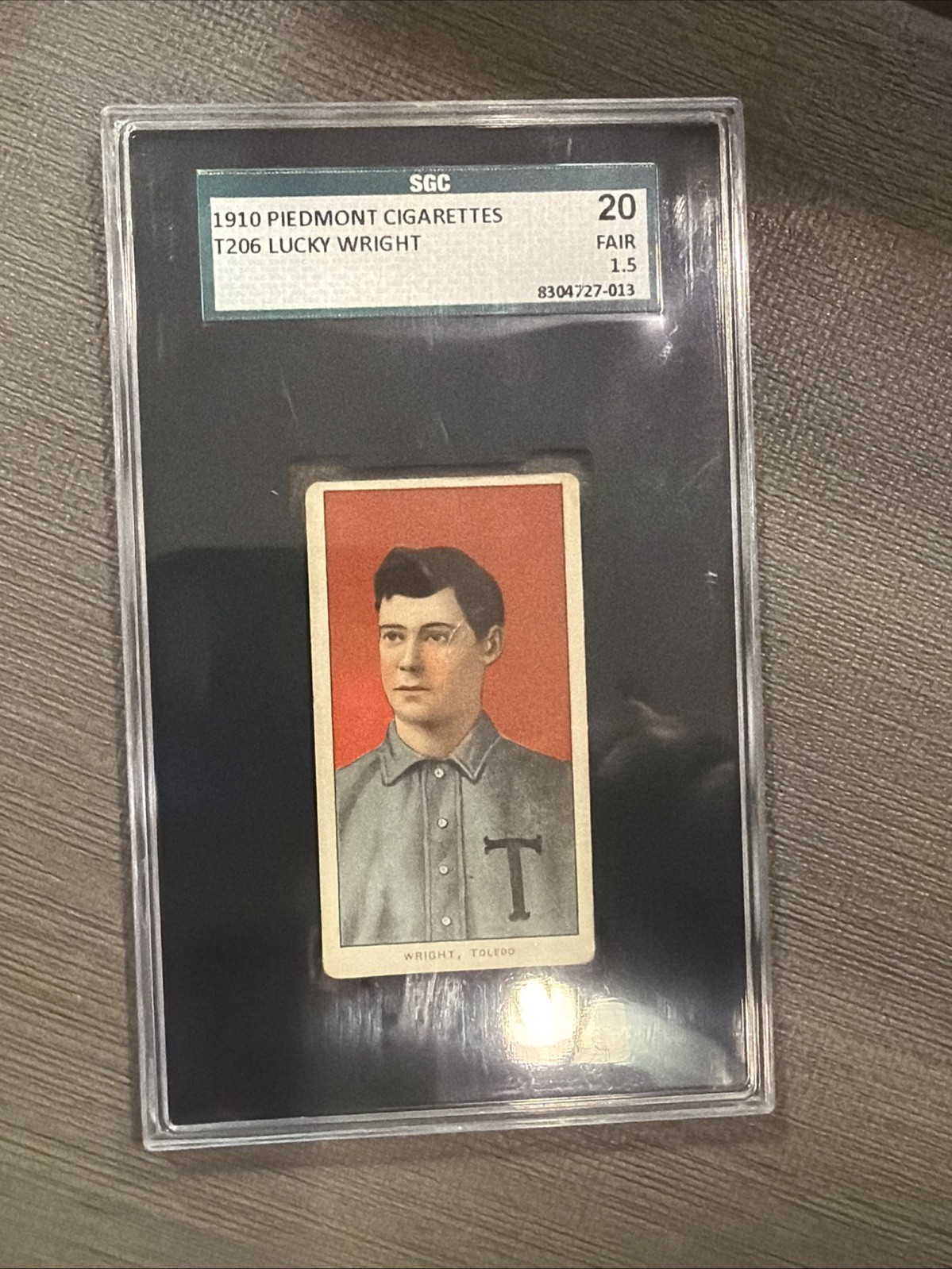 1910 Piedmont T206 Lucky Wright SGC 1.5 Toledo 1910 Piedmont T206 Lucky Wright SGC 1.5 Toledo