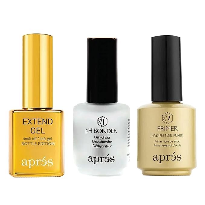 APRÉS Gel-X Professional Nail Kit - Gold Bottle, pH Bonder, Acid-Free Primer.