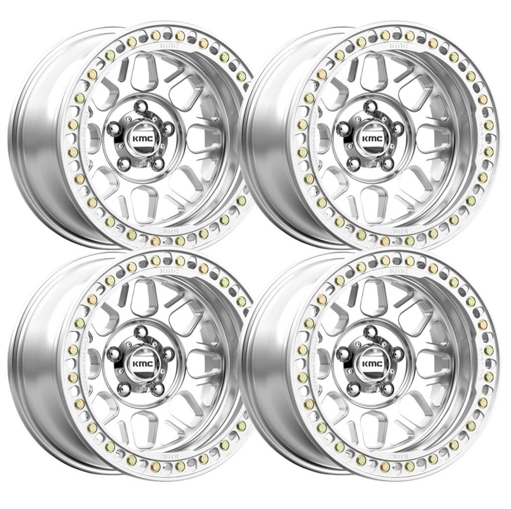 (Set-4) KMC 235 Grenade Crawl Beadlock 18x9 5x5/5x127 Machined -24mm Wheels 18