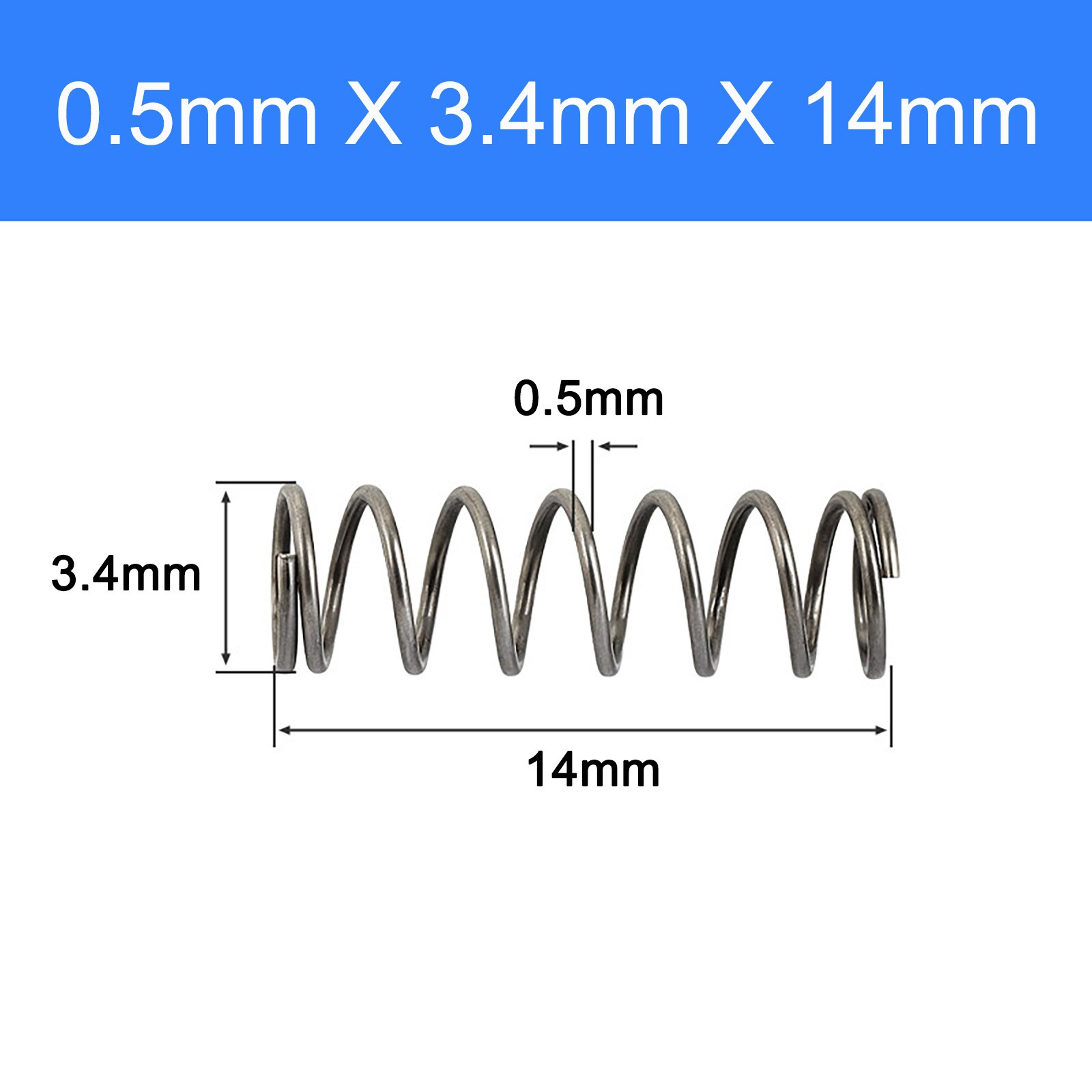 Spring Steel Compression Spring Pressure Coil Spring 0.5mm Wire OD 3-10mm DIY Spring Steel Compression Spring Pressure Coil Spring 0.5mm Wire OD 3-10mm DIY