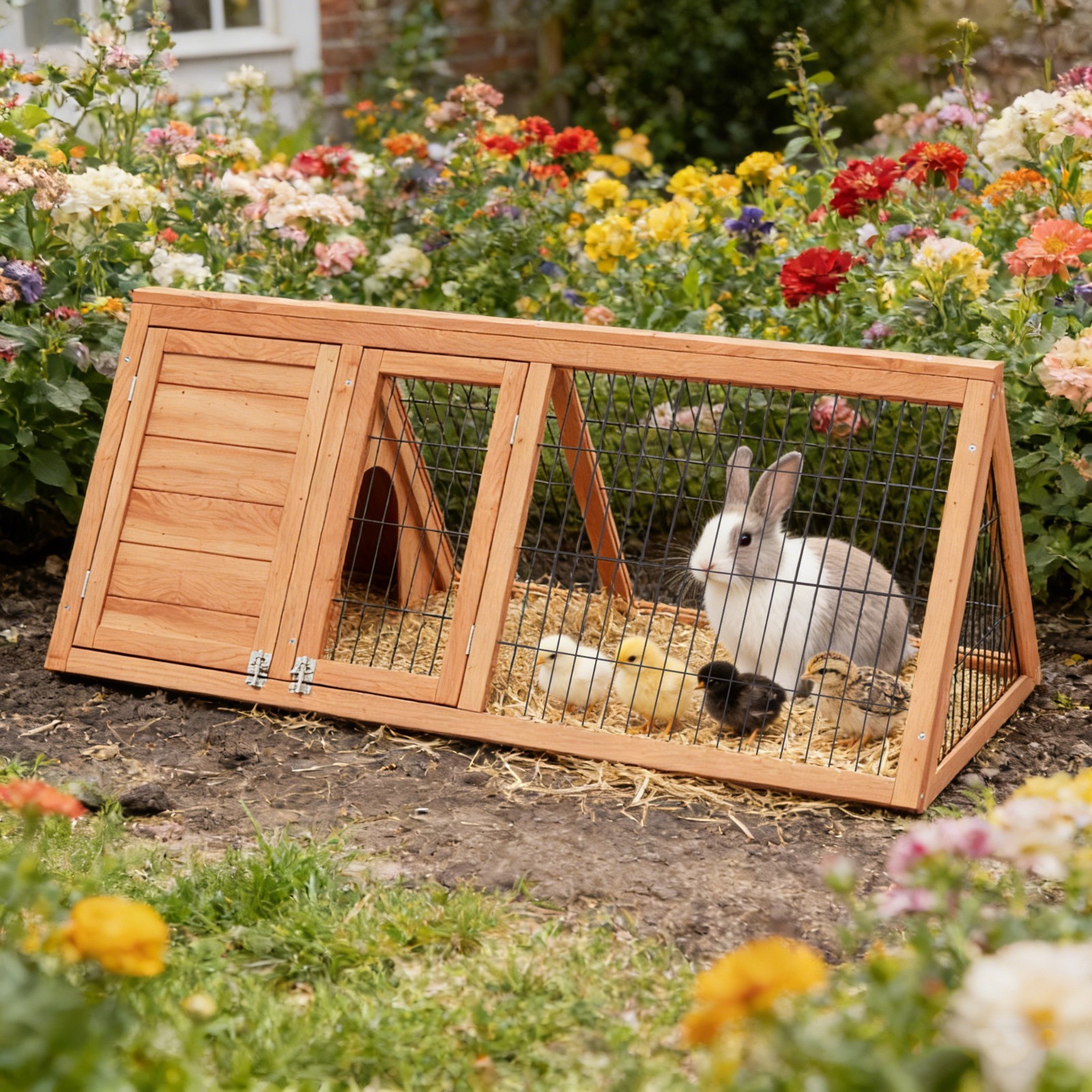Spacious Wooden Chicken Hutch Outdoor Duck House Small Animal Cage Spacious Wooden Chicken Hutch Outdoor Duck House Small Animal Cage
