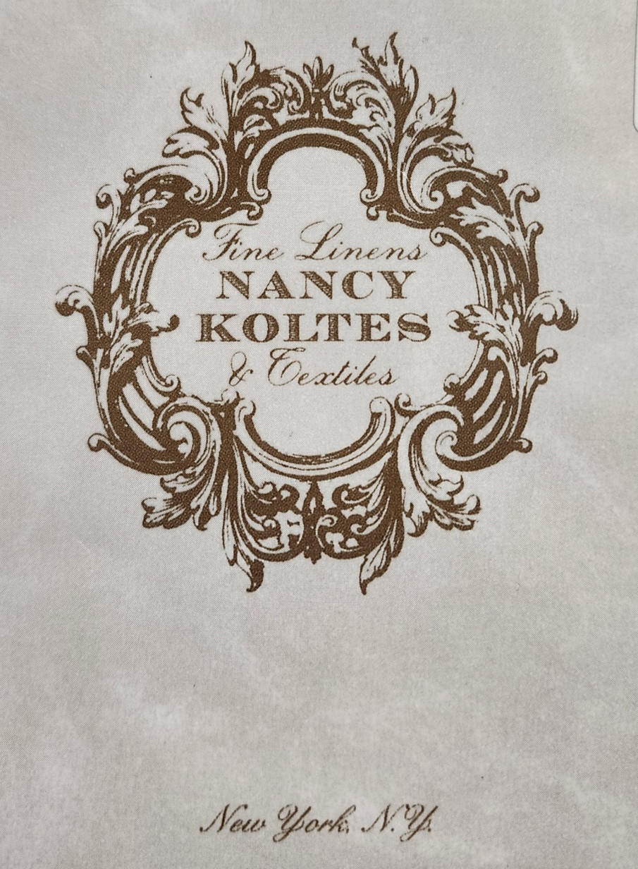 Vintage Nancy Koltes Fine Linens Bacchus Khaki Grapes Cotton Euro Sham (2) Italy