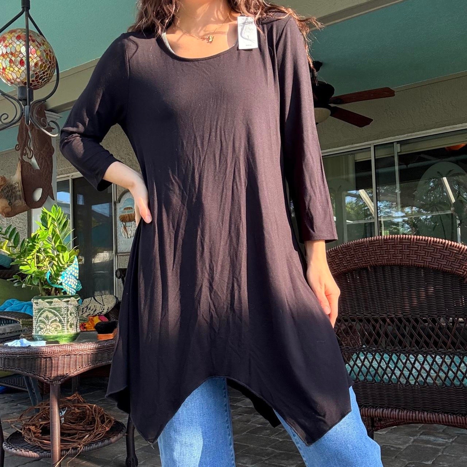 NEW Chico\'s Black Asymmetrical Tunic NEW Chico\'s Black Asymmetrical Tunic