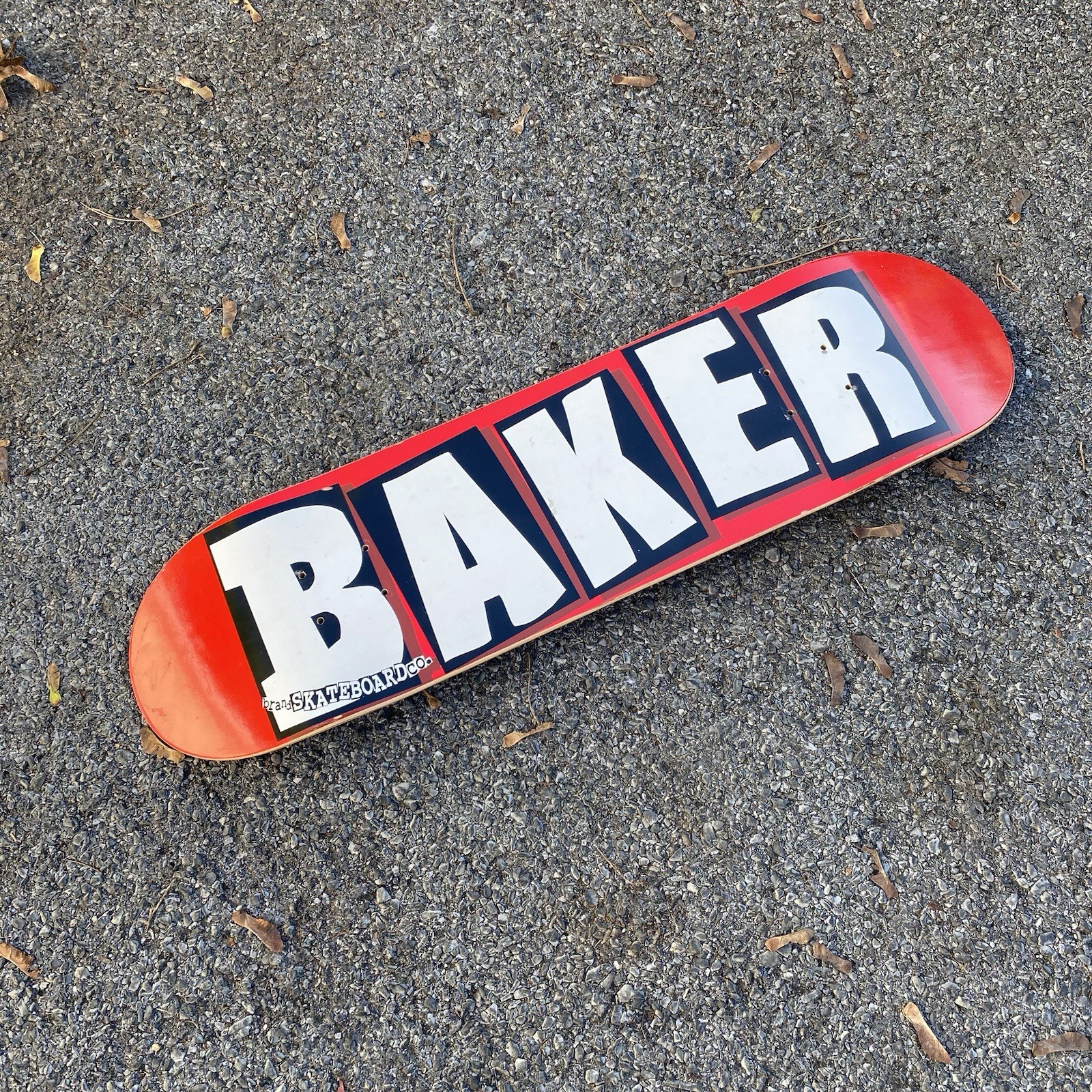 Baker Logo Skateboard Deck Red/Black/White BAKER Logo w/ Floral Grip Tape