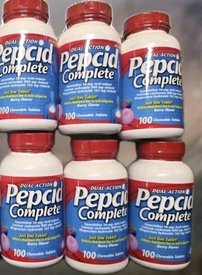Pepcid Complete 10mg, Berry 100 Chewable Tablets x 6 =600 Total EXP date 27/28