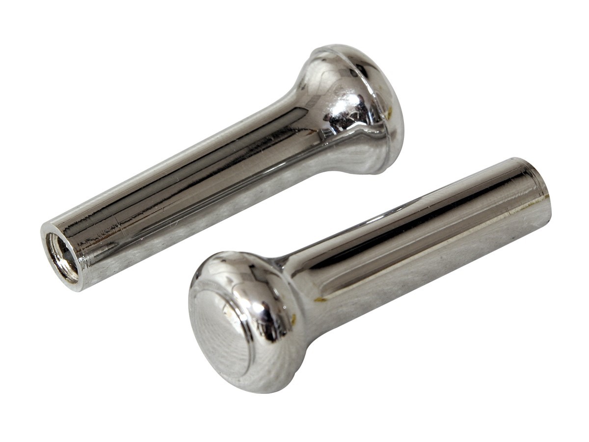1968 69 70 71 72 73 Mustang Door Lock Knobs Chrome Scott Drake Pair