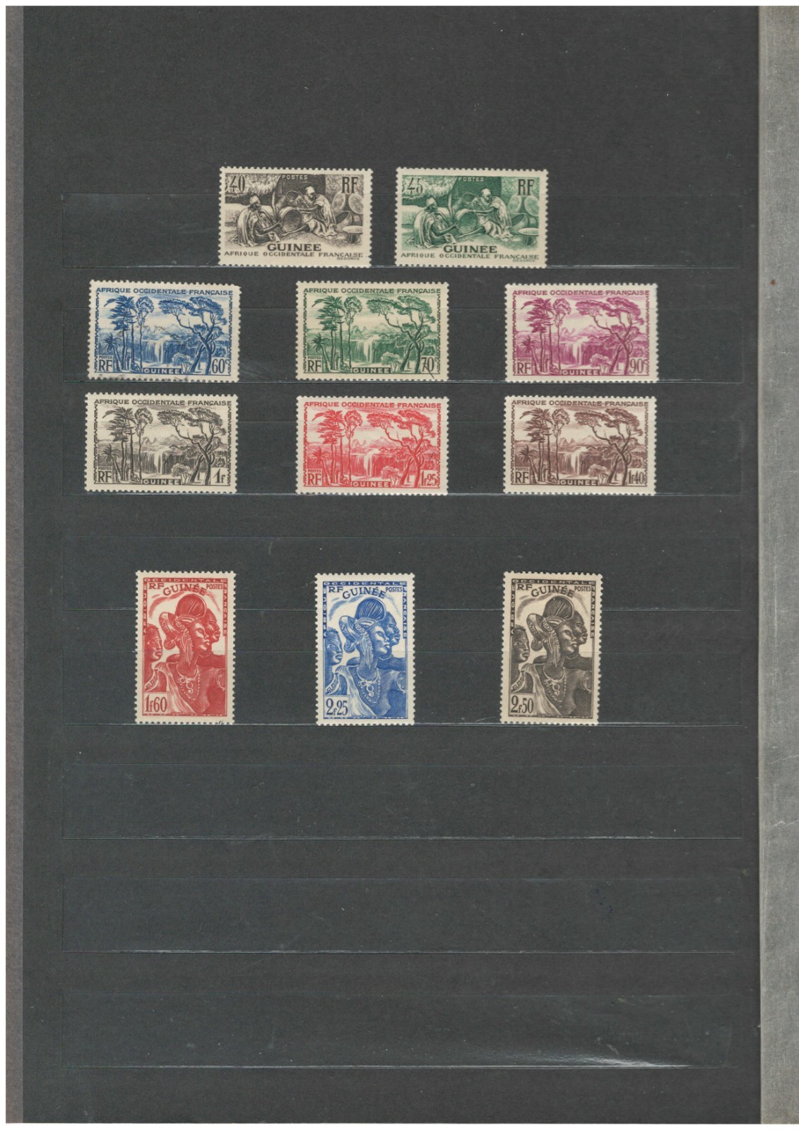 GUINEA FRENCH COLONIES PAYSAGES VIEWS CULTURES WOMEN MH SET (GUINE 129) GUINEA FRENCH COLONIES PAYSAGES VIEWS CULTURES WOMEN MH SET (GUINE 129)