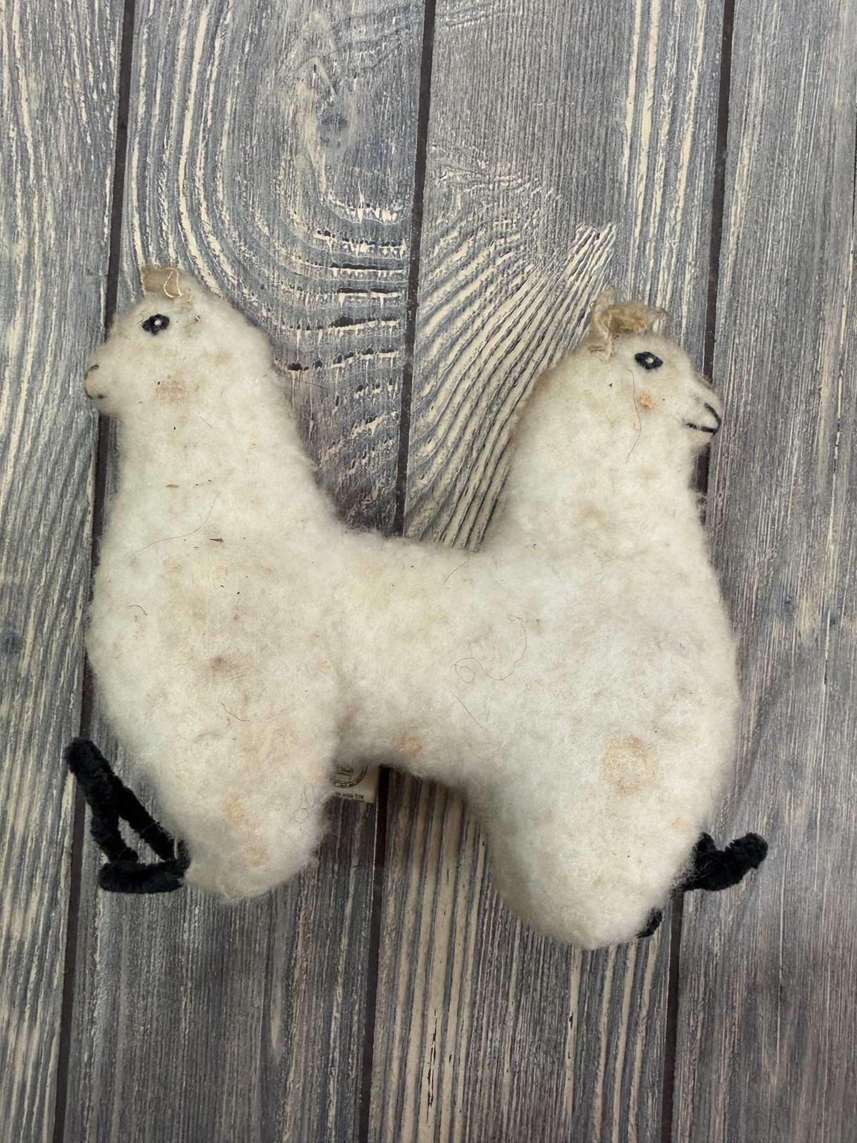 Vintage 1967 Mattel Pushmel-Pulleyu White Llama Alpaca Stuffed Animal Plush Made
