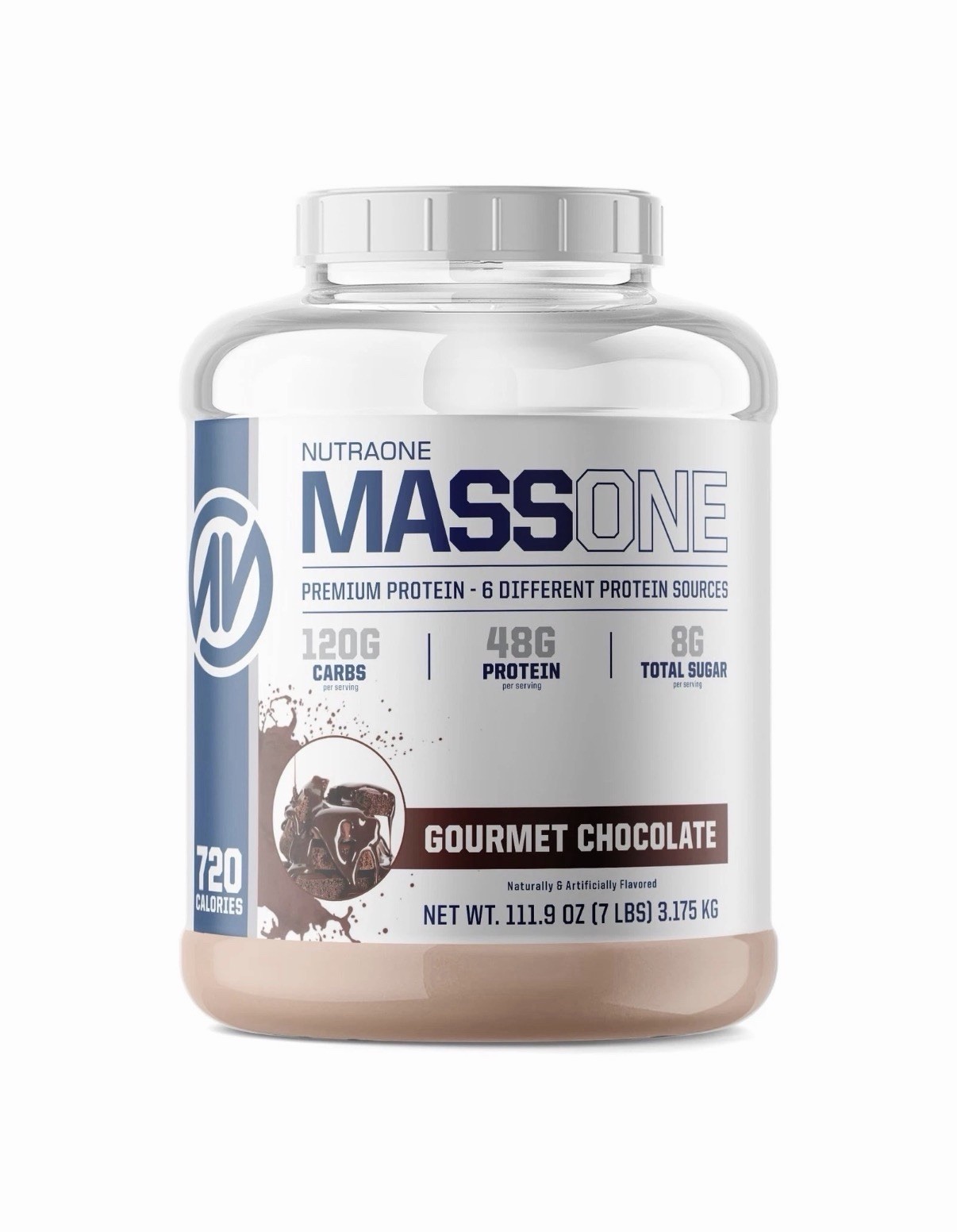 7 lb size NutraOne Massone Mass One Gainer Powder Gain Weight Protein exp \'27