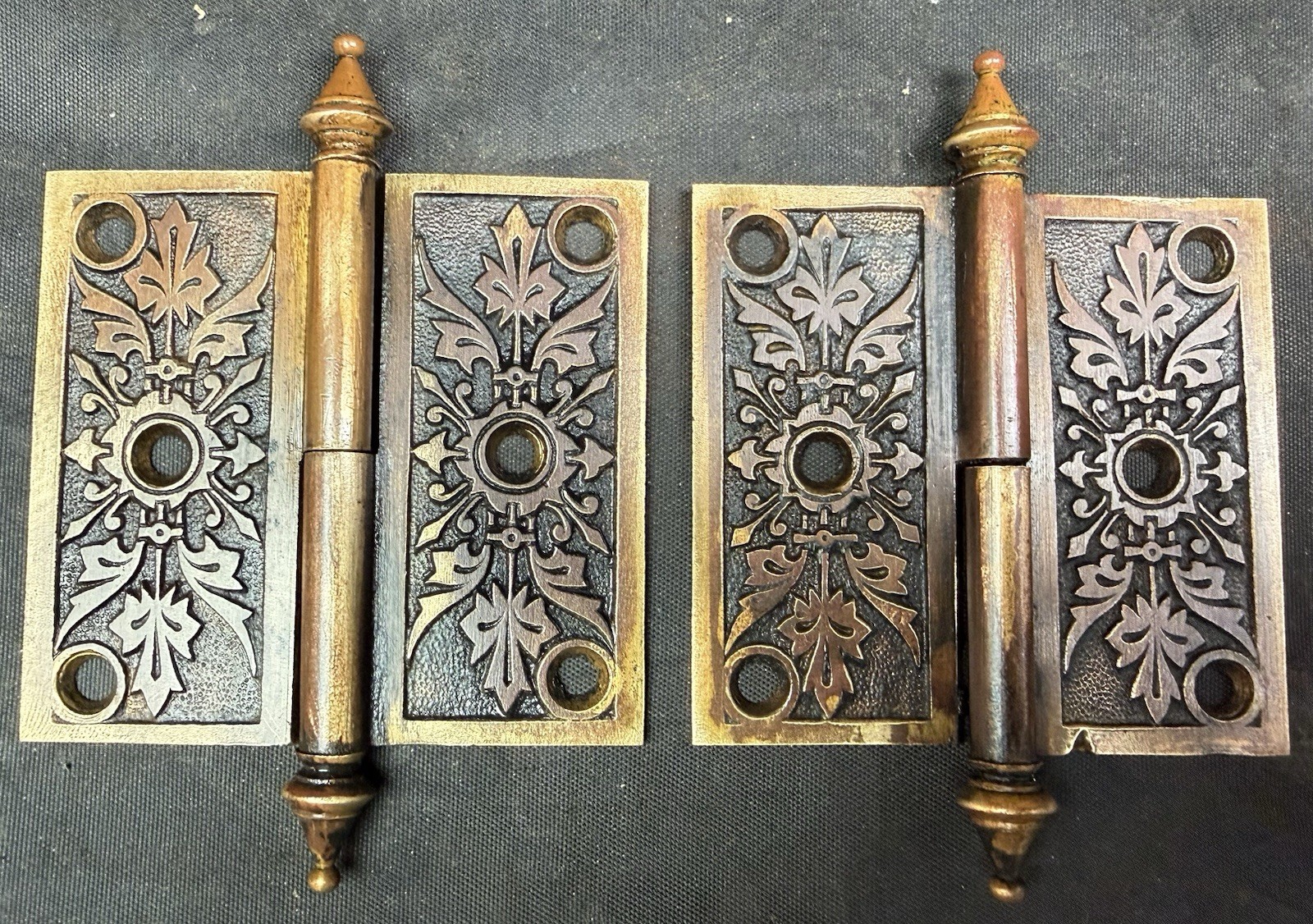 Pair of Russell & Erwin Bronze Victorian 2 1/2 Hinges  1 of 12 Sets L & R Swing