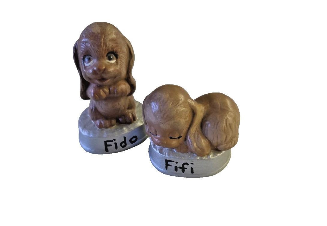Vintage Fido and Fifi Ceramic Dog Figurines Set Vintage Fido and Fifi Ceramic Dog Figurines Set