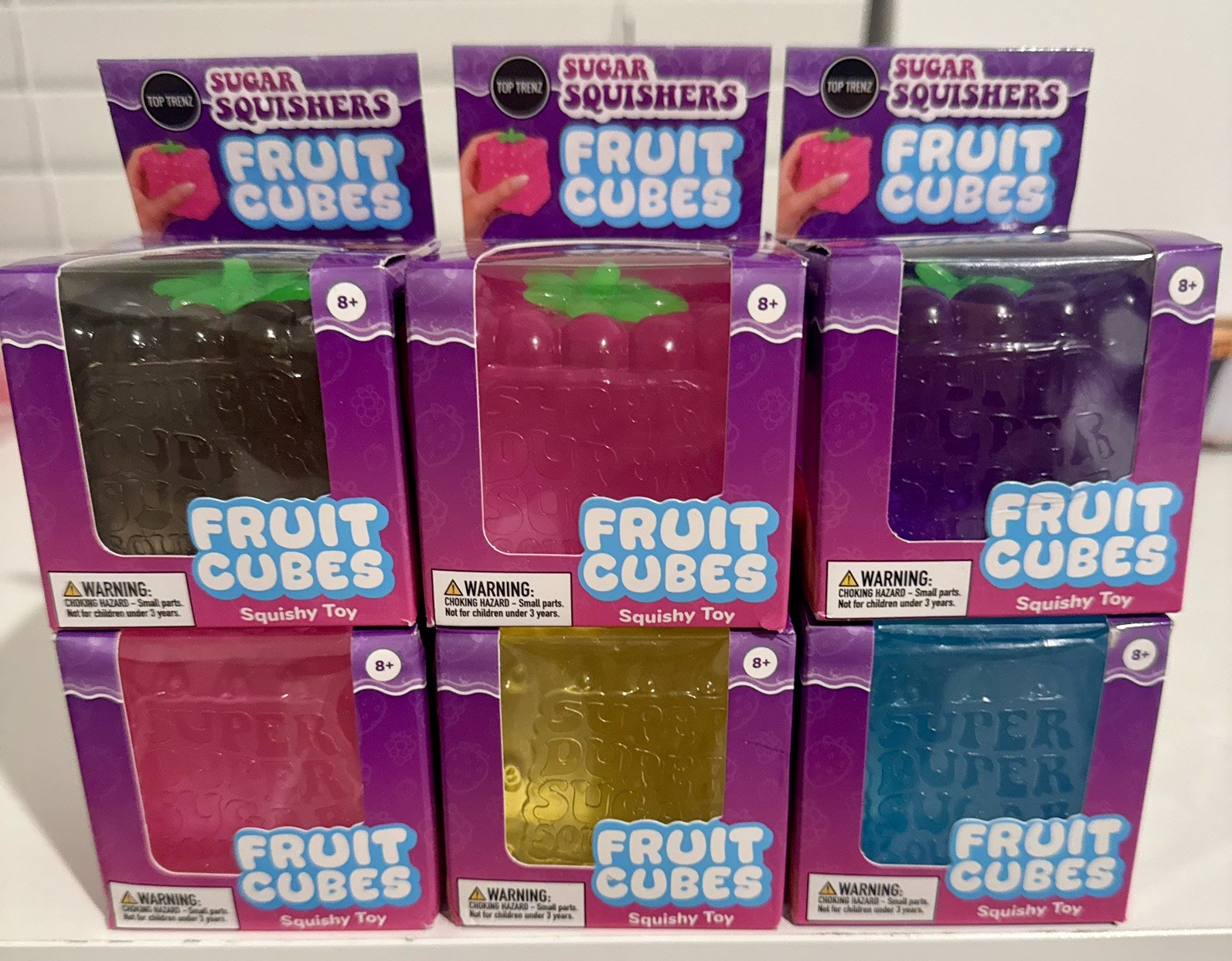 Top Trenz Super Duper Sugar Squishers Fruit Cubes LOT OF 6