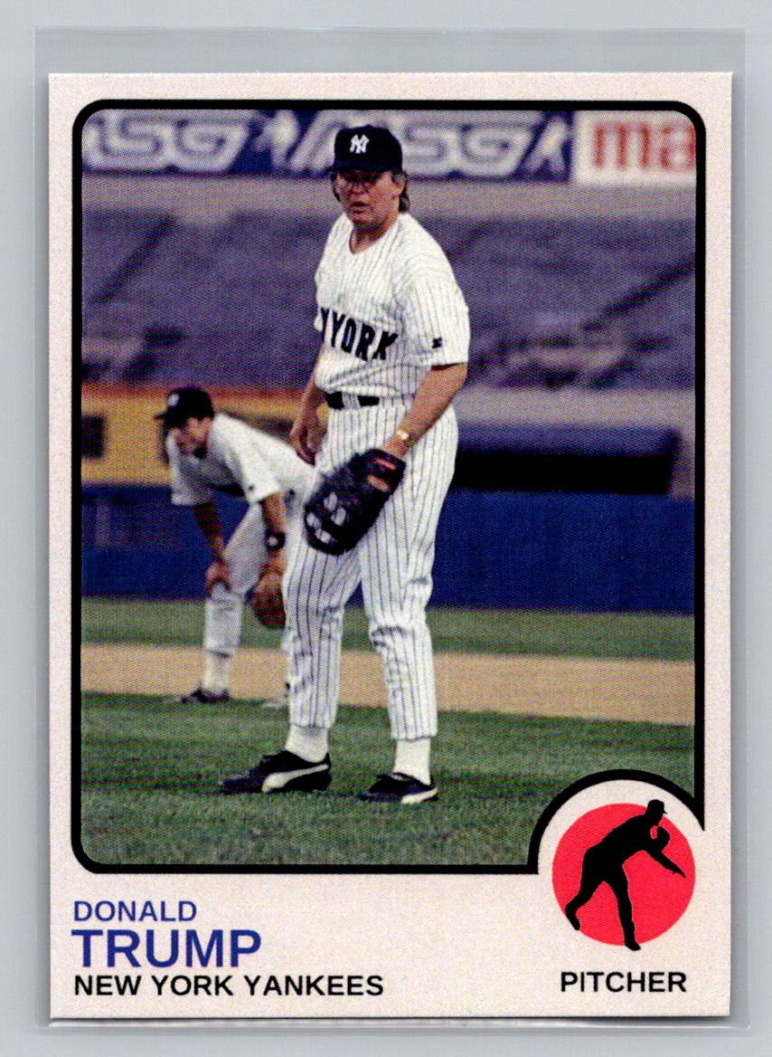 Custom Novelty Donald Trump 1973 Topps Style Presidential Yankees Baseball Card