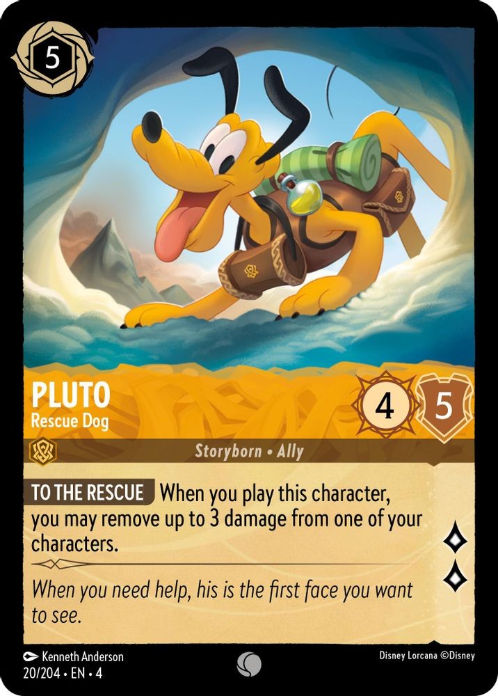 Pluto - Rescue Dog 20/204 Ursula\'s Return Lorcana Common Near Mint Pluto - Rescue Dog 20/204 Ursula\'s Return Lorcana Common Near Mint