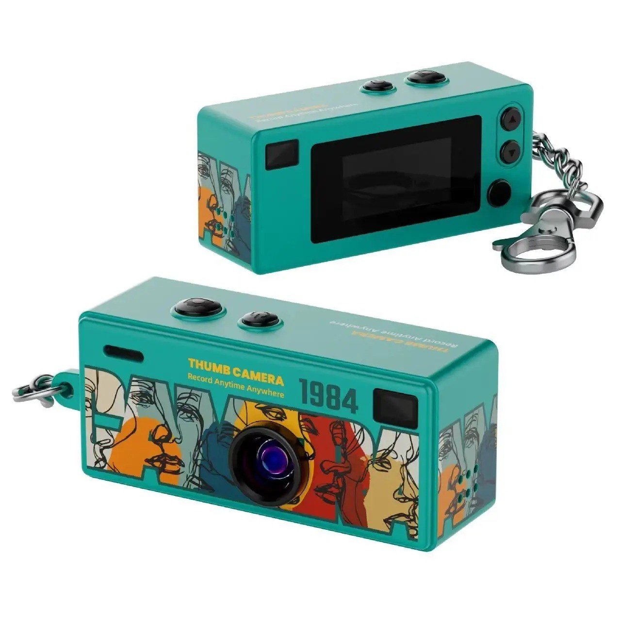 Mini Digital Camera 0.96in Retro Keychain Camcorder 1080P with Flash