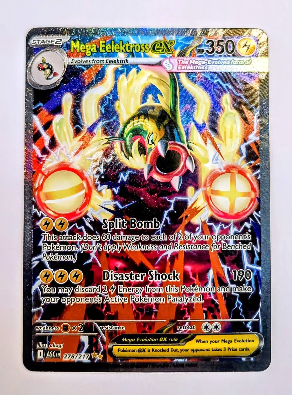 Mega Eelektross Ex 278/217 Special Illustration Rare Ascended Heroes Pokémon NM Mega Eelektross Ex 278/217 Special Illustration Rare Ascended Heroes Pokémon NM