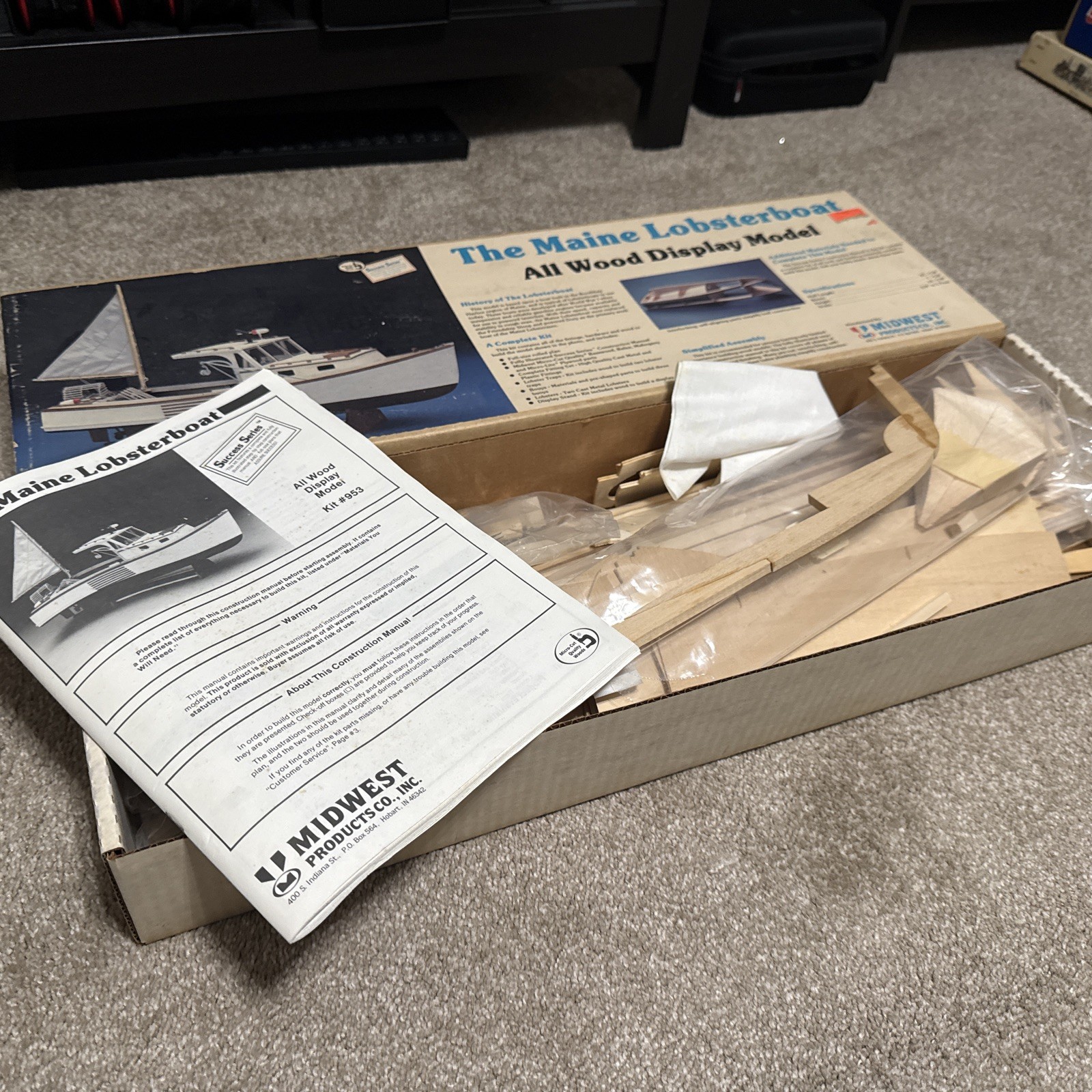 Midwest Products Co. Maine Lobster Boat #991 all-wood display model kit NIB