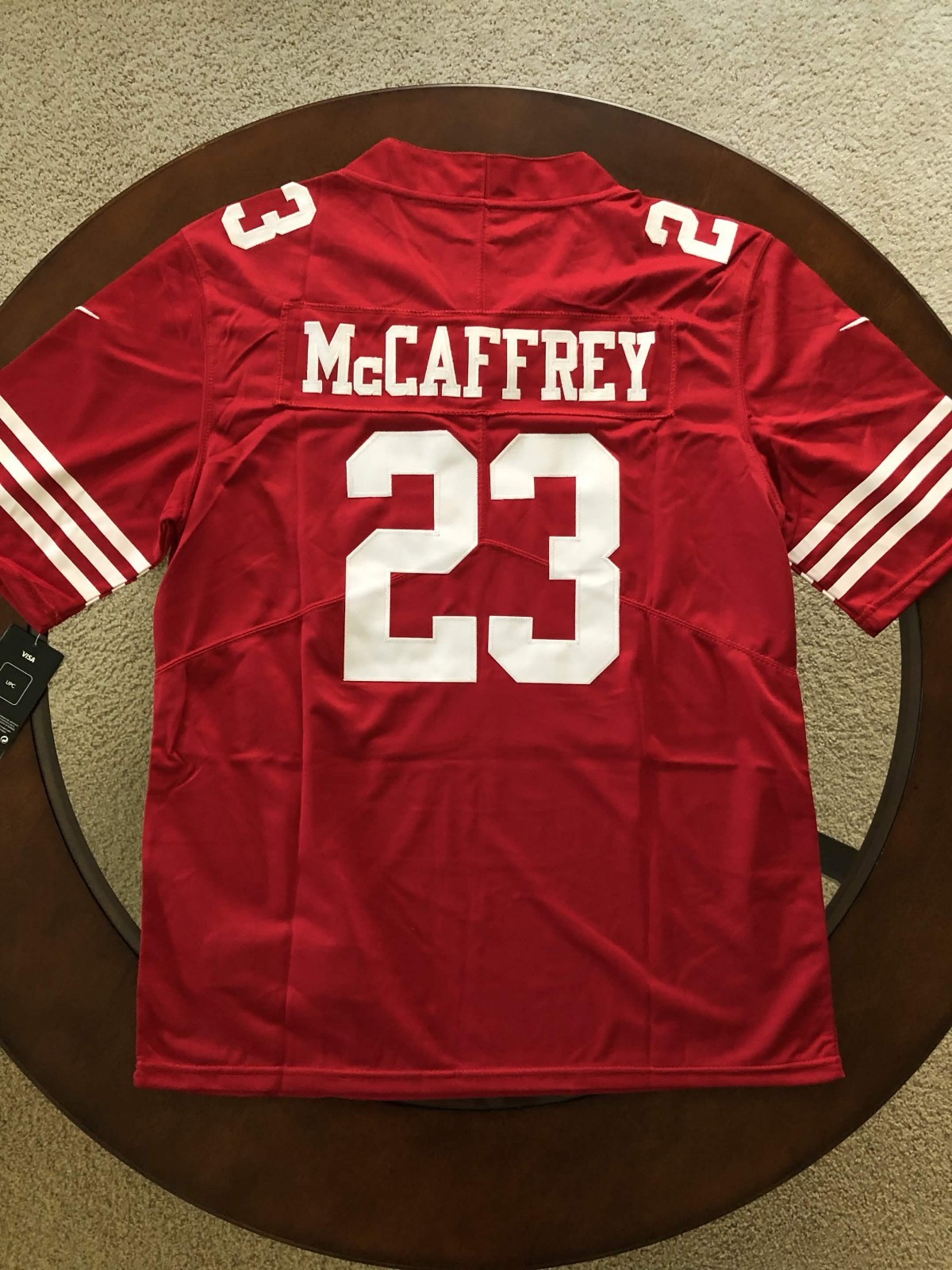 sNWT Christian McCaffrey 49ers Men\'s Small Red Jersey Stitched #23 sNWT Christian McCaffrey 49ers Men\'s Small Red Jersey Stitched #23