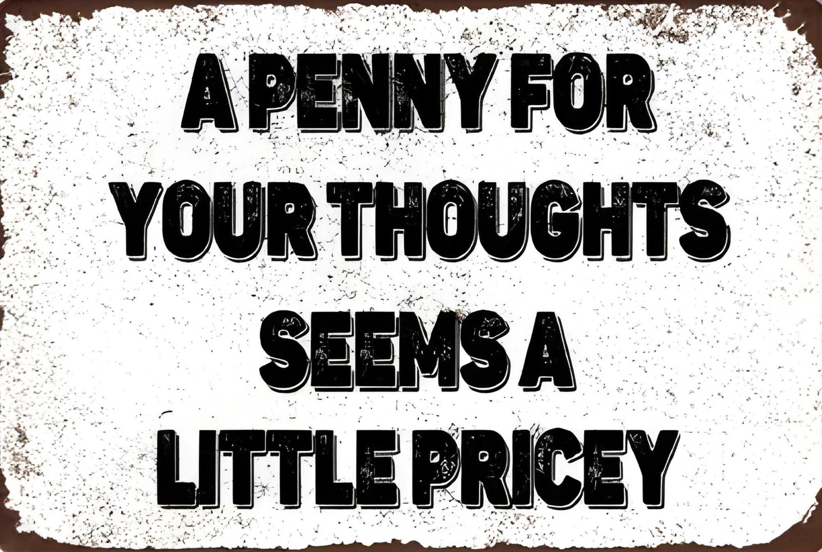 Penny Seems Pricey Aluminum Weatherproof Funny Sign p1305
