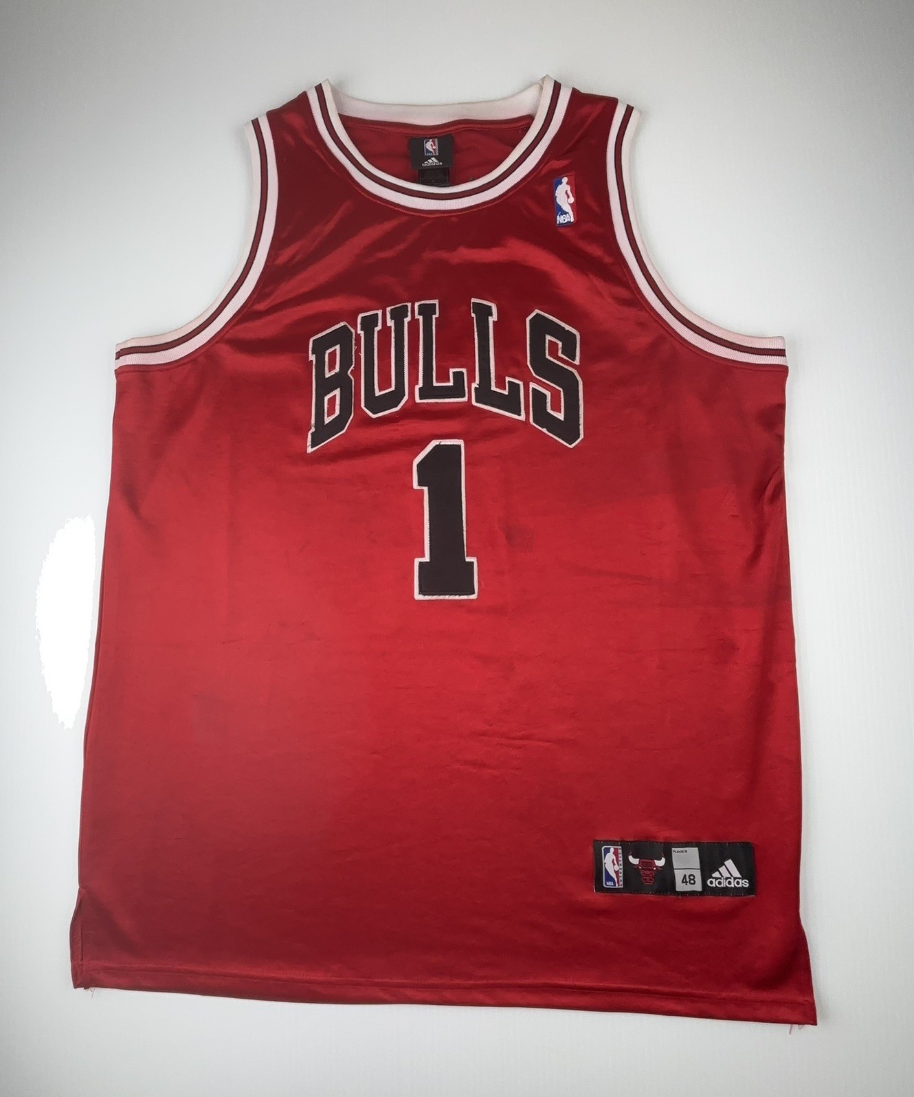 Adidas Chicago Bulls Derrick Rose #1 Red NBA Basketball Jersey Size 48 Adidas Chicago Bulls Derrick Rose #1 Red NBA Basketball Jersey Size 48